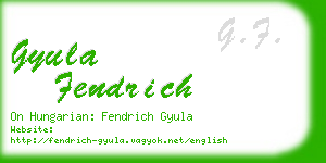 gyula fendrich business card